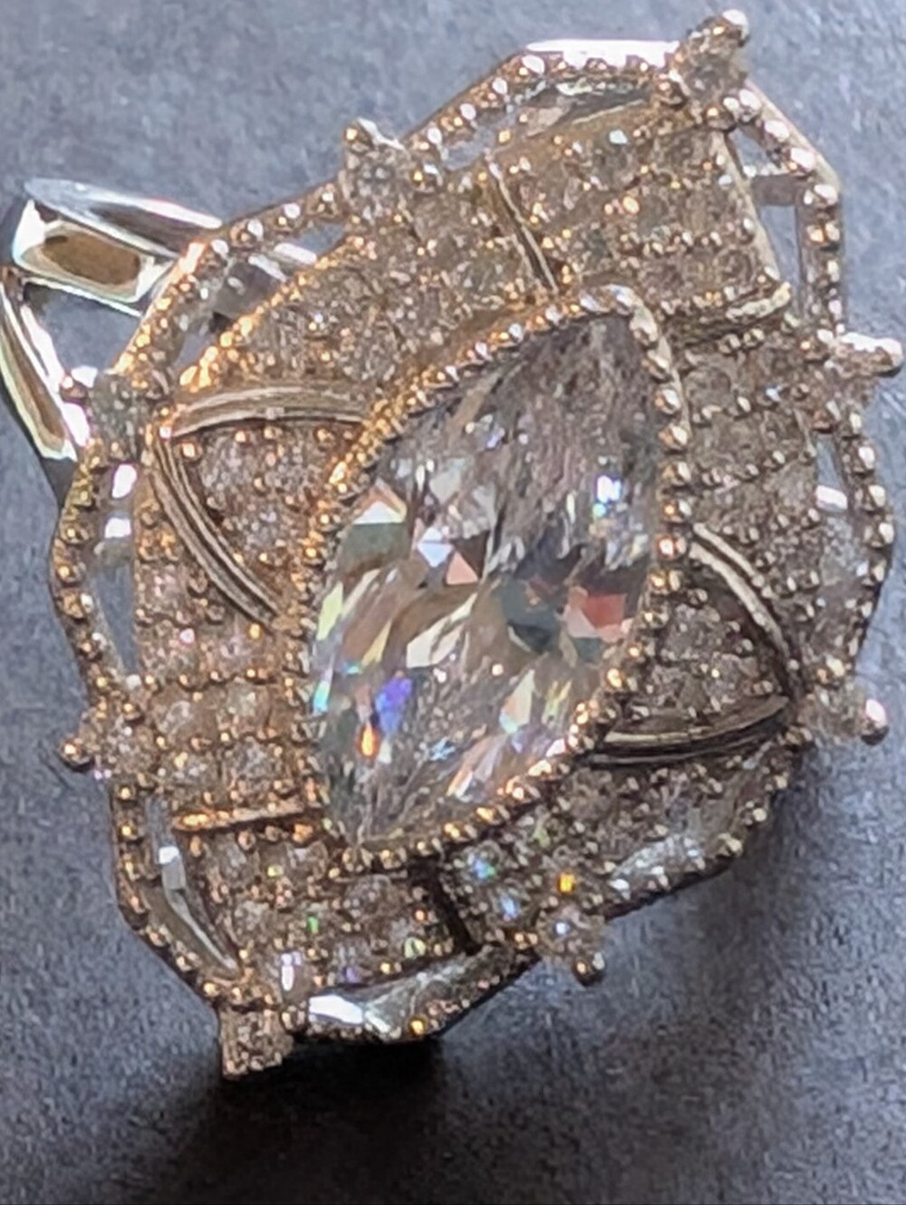 Art Deco Sterling Silver CZ Ring